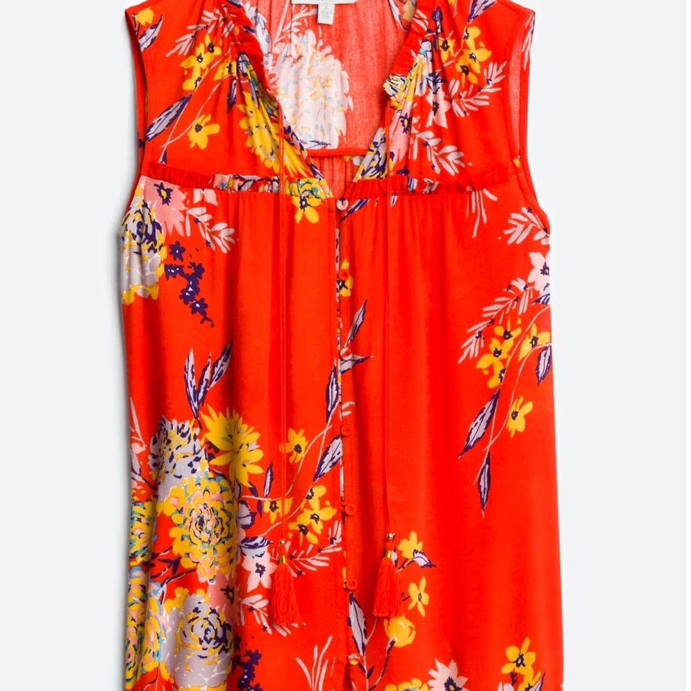 Vibrant Floral Sleeveless Top